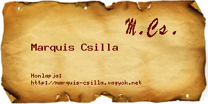 Marquis Csilla névjegykártya